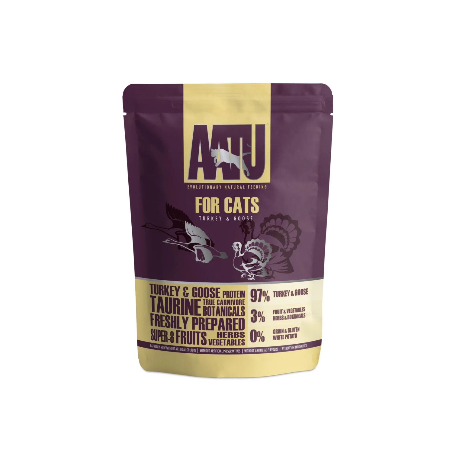 AATU Turkey & Goose Wet Cat Food Pouches - 10 X 85g 3 AATU Turkey & Goose Wet Cat Food Pouches - 10 X 85g