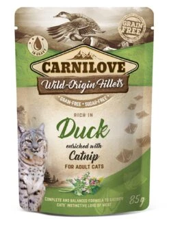 Carnilove Duck With Catnip Wet Cat Food Pouches - 24 X 85g
