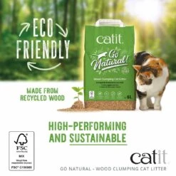 Catit Go Natural Wood Clumping Cat Litter - 15 Litres -Cat Mania Shop Catit Go Natural Wood Cat Litter 15 Litres vetshop 5