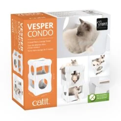 Catit Vesper Condo Tower Cat Furniture - White 7 Catit Vesper Condo Tower Cat Furniture - White -Cat Mania Shop Catit Vesper Condo Tower Cat Furniture White vetshop 3