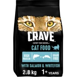 Crave Grain Free Adult Dry Cat Food Salmon & Whitefish - 2.8kg