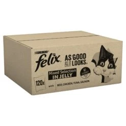 Felix As Good As It Looks Adult Wet Cat Food Pouches Beef, Salmon, Tuna & Chicken - 120 X 100g