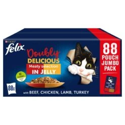 Felix As Good As It Looks Doubly Delicious Meat Cat Pouches - 88 X 100g