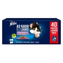 Felix As Good As It Looks Mixed Selection In Jelly Wet Cat Food Pouches - 40 X 100g