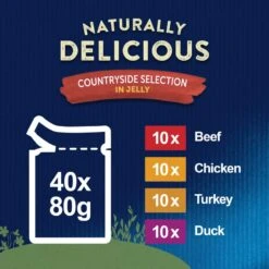 Felix Naturally Delicious Countryside Selection In Jelly Wet Cat Food Pouches - 40 X 80g -Cat Mania Shop Felix Naturally Delicious Country Selection Jelly Wet Cat Food Pouches 40 x 80g vetshop 3