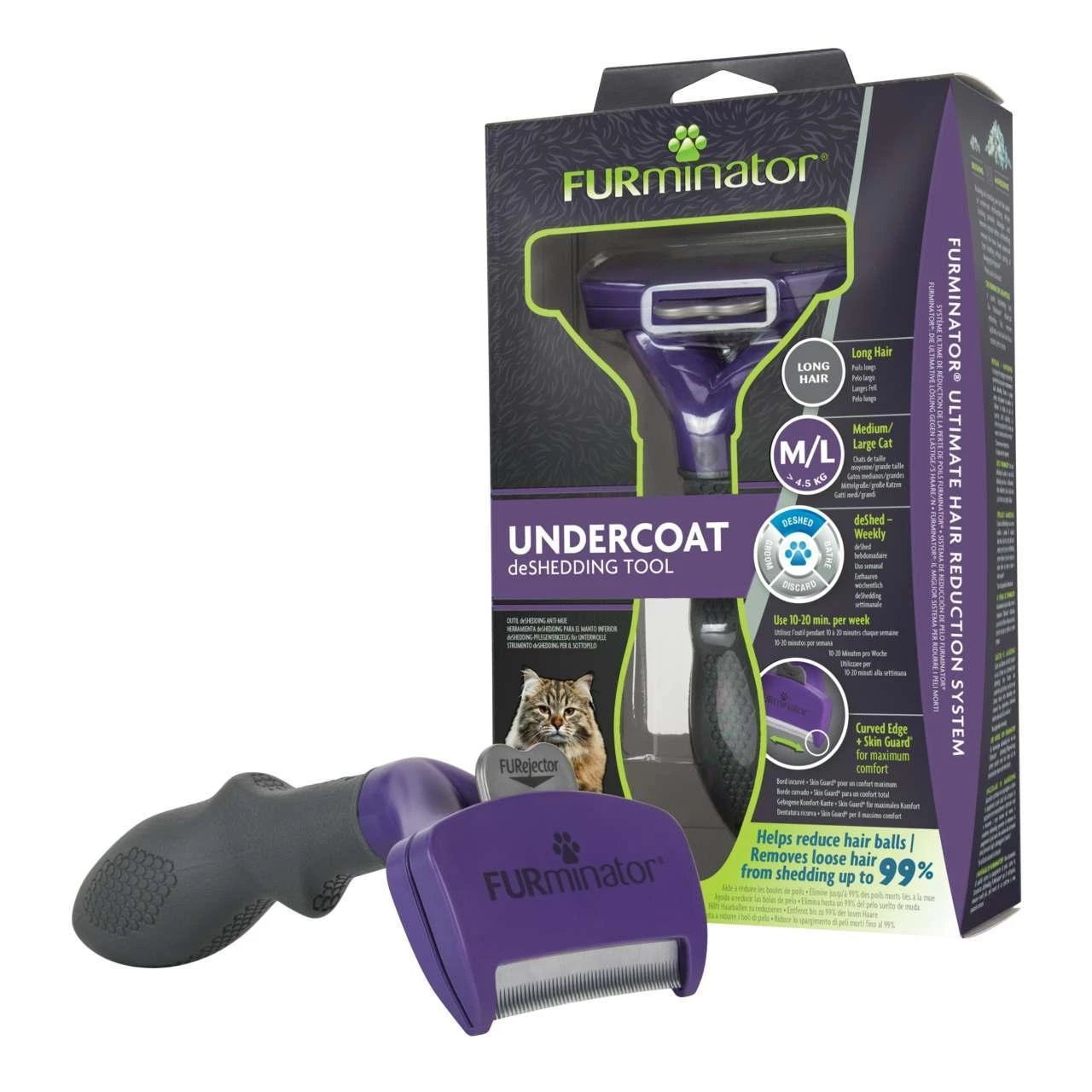 Furminator Deshedding Tool For Large Cats With Long Hair 5 Furminator Deshedding Tool For Large Cats With Long Hair - Image 3