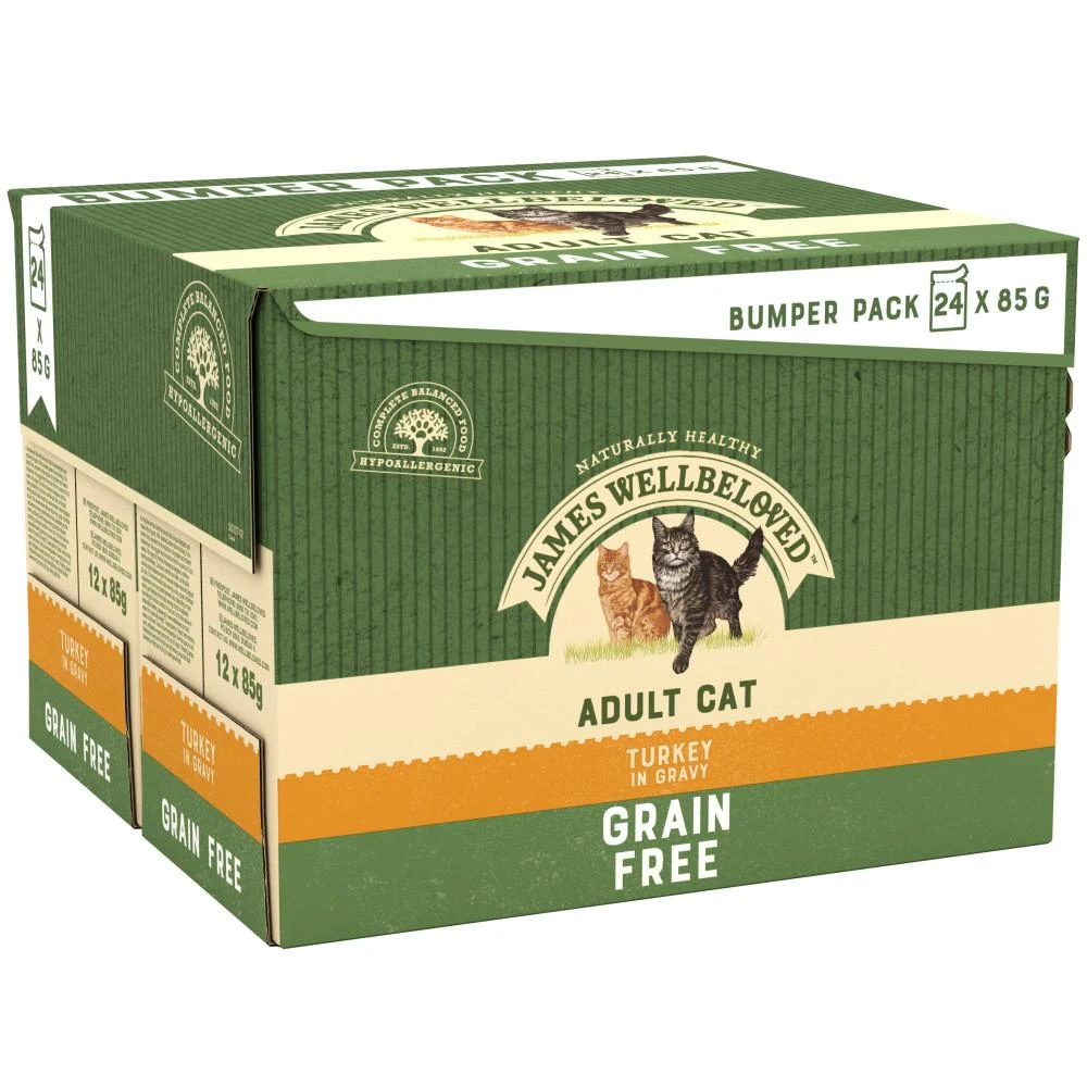 James Wellbeloved Adult Grain Free Turkey In Gravy Wet Cat Food Pouches - 24 X 85g 5 James Wellbeloved Adult Grain Free Turkey In Gravy Wet Cat Food Pouches - 24 X 85g - Image 3