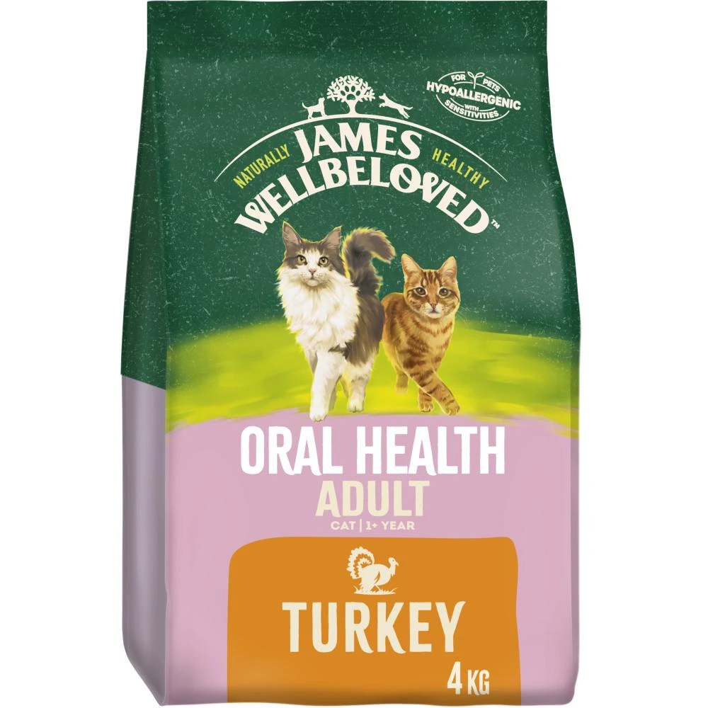James Wellbeloved Oral Health Adult Complete Dry Cat Food Turkey - 4kg 3 James Wellbeloved Oral Health Adult Complete Dry Cat Food Turkey - 4kg