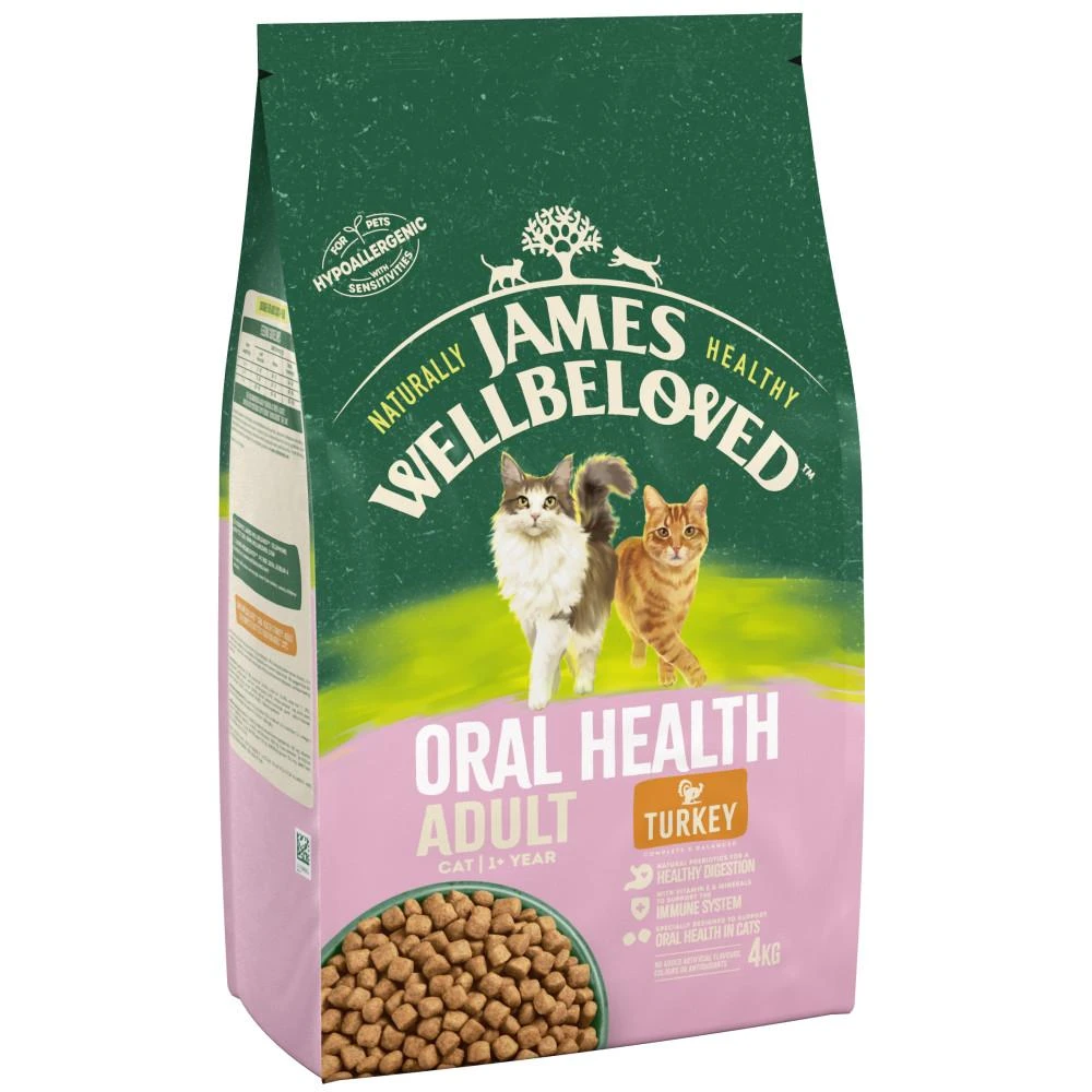 James Wellbeloved Oral Health Adult Complete Dry Cat Food Turkey - 4kg 5 James Wellbeloved Oral Health Adult Complete Dry Cat Food Turkey - 4kg - Image 3