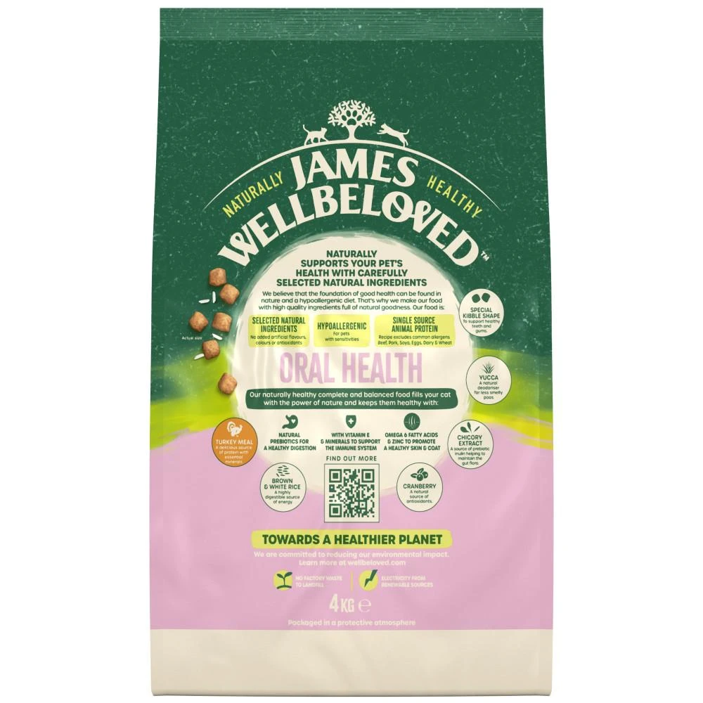 James Wellbeloved Oral Health Adult Complete Dry Cat Food Turkey - 4kg 12 James Wellbeloved Oral Health Adult Complete Dry Cat Food Turkey - 4kg - Image 10