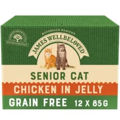 James Wellbeloved Senior Grain Free Chicken In Jelly Wet Cat Food Pouches - 12 X 85g