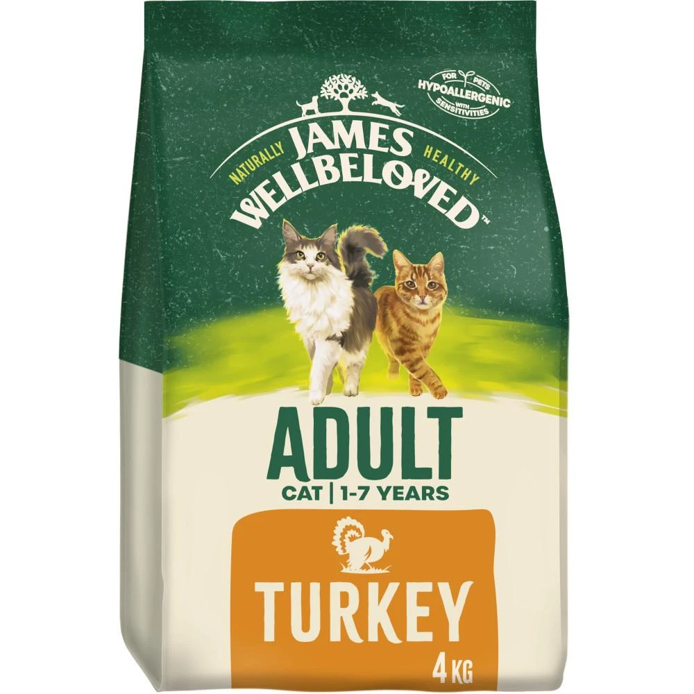 James Wellbeloved Turkey & Rice Adult Dry Cat Food - 4kg 3 James Wellbeloved Turkey & Rice Adult Dry Cat Food - 4kg