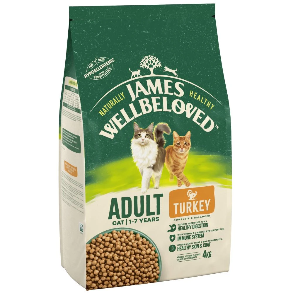James Wellbeloved Turkey & Rice Adult Dry Cat Food - 4kg 5 James Wellbeloved Turkey & Rice Adult Dry Cat Food - 4kg - Image 3