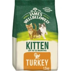 James Wellbeloved Kitten Complete Dry Cat Food Biscuits Turkey - 1.5kg