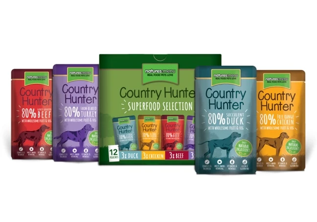 Natures Menu Country Hunter Multipack Superfood Dog Pouches - 12 X 150g 3 Natures Menu Country Hunter Multipack Superfood Dog Pouches - 12 X 150g