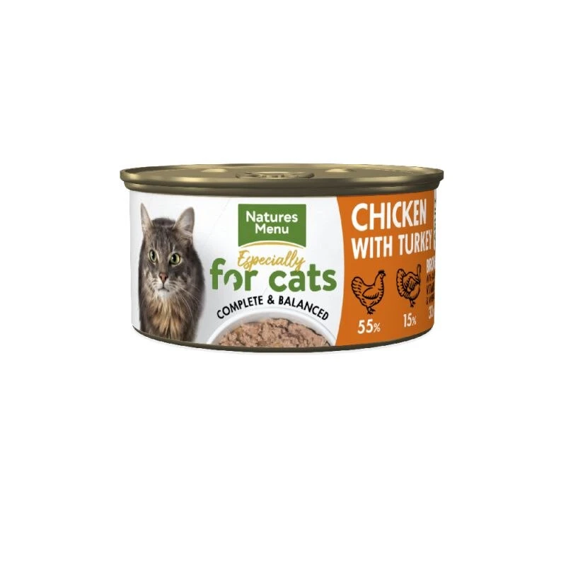 Natures Menu Especially For Cats Chicken & Turkey Wet Cat Food Cans - 18 X 85g 3 Natures Menu Especially For Cats Chicken & Turkey Wet Cat Food Cans - 18 X 85g