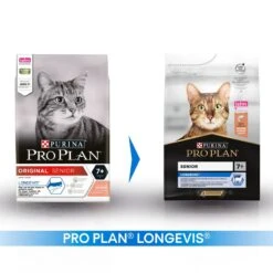 Pro Plan Senior Adult 7+ Salmon Dry Cat Food - 3kg -Cat Mania Shop PRO PLAN Original Senior longevis Salmon Dry Cat Food 3kg vetshop 2