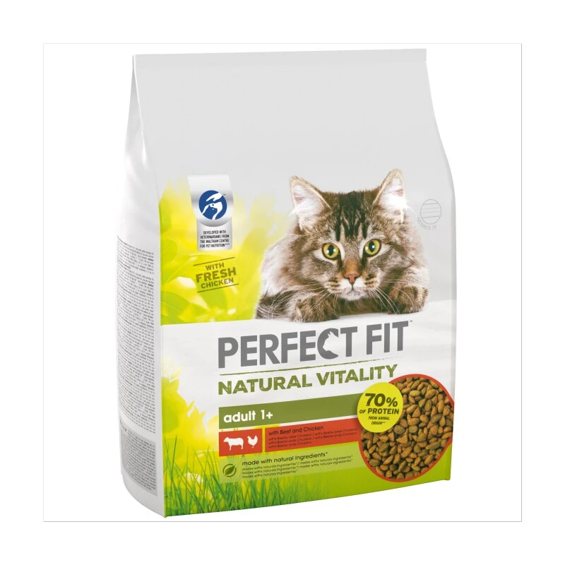 Perfect Fit Adult 1+ Natural Vitality Dry Beef & Chicken Cat Food - 2.4kg 4 Perfect Fit Adult 1+ Natural Vitality Dry Beef & Chicken Cat Food - 2.4kg - Image 2