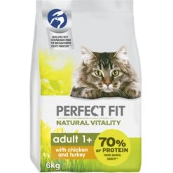 Perfect Fit Adult 1+ Natural Vitality Dry Chicken & Turkey Cat Food - 6kg