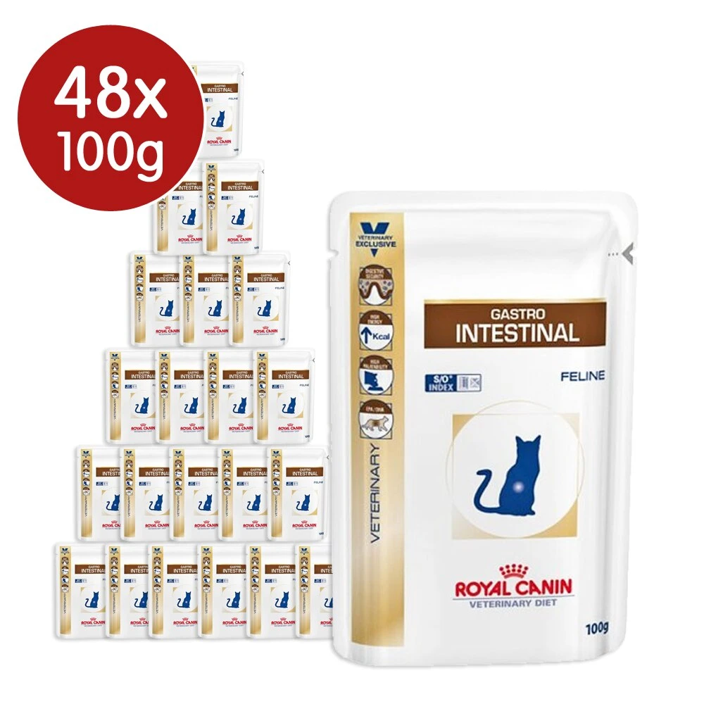 Royal Canin Veterinary Diet Feline Gastrointestinal Cat Pouches - 48 X 85g 4 Royal Canin Veterinary Diet Feline Gastrointestinal Cat Pouches - 48 X 85g - Image 2
