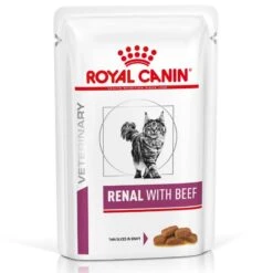 Royal Canin Veterinary Diet Feline Renal Beef Wet Cat Food - 48 X 85G