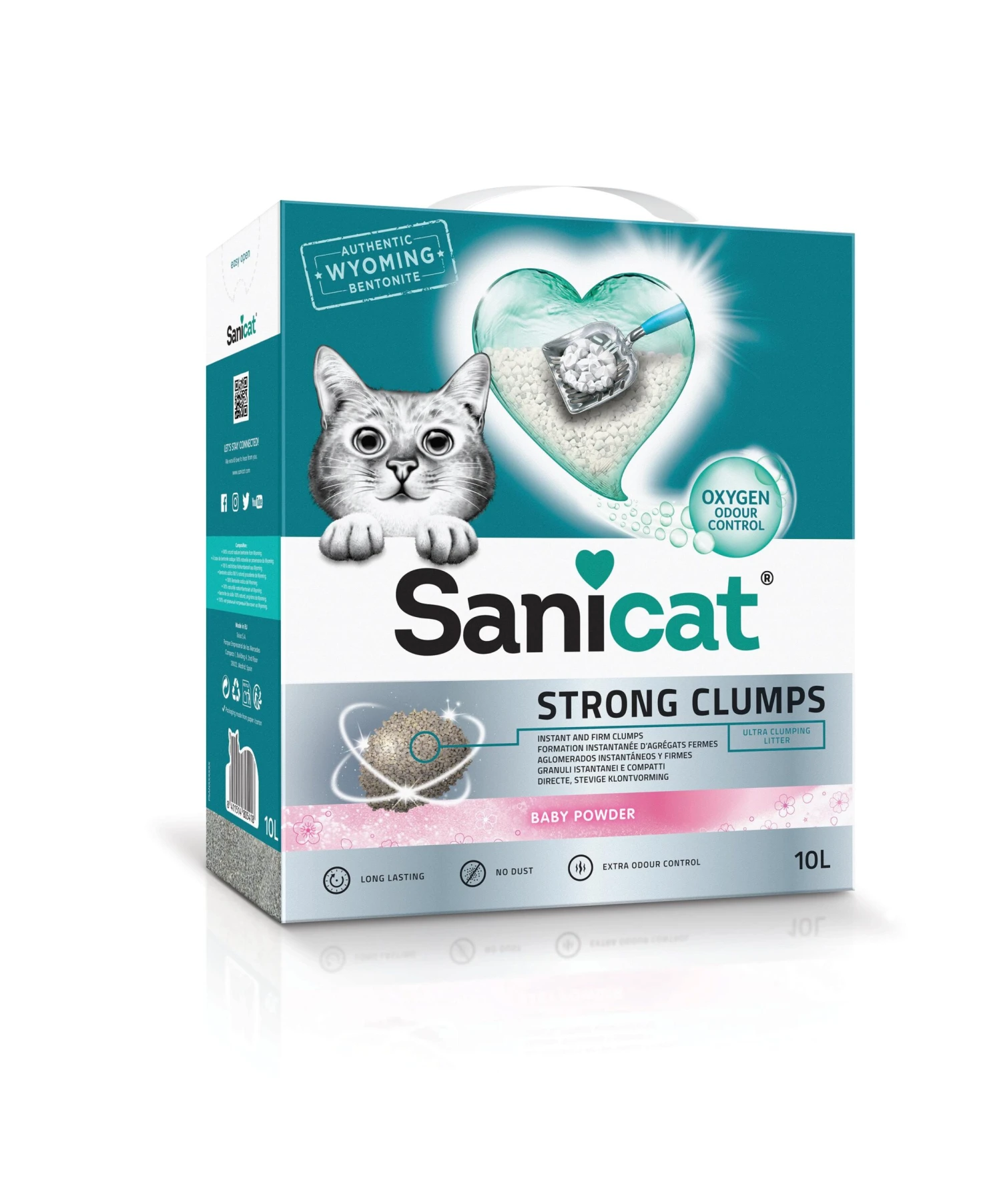 Sanicat Strong Clumps Baby Powder Cat Litter - 10 Litre 3 Sanicat Strong Clumps Baby Powder Cat Litter - 10 Litre