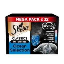 Sheba Classics Adult Wet Cat Food Trays Ocean Collection In Terrine - 32 X 85g