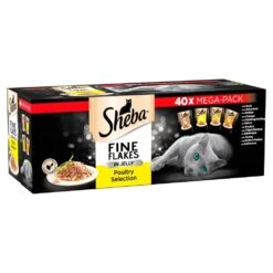Sheba Fine Flakes Poultry Selection In Jelly Wet Cat Food Pouches - 40 X 85g -Cat Mania Shop Sheba Fine Flakes Poultry Cat Pouches in Jelly 40 x 85g vetshop 3