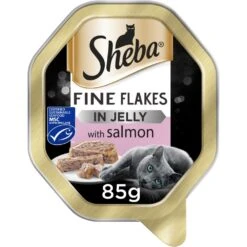 Sheba Tender Fine Flakes Salmon In Jelly Wet Cat Food Trays - 22 X 85g
