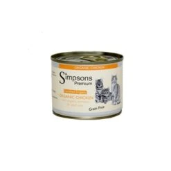 Simpsons Organic Chicken & Pumpkin Grain Free Wet Cat Food Cans - 6 X 200g