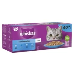 WHISKAS 1+ Fish Favourites Adult Wet Cat Food In Jelly Pouches - 40 X 85g -Cat Mania Shop WHISKAS 1 Cat Pouches Fish Selection in Jelly 40x85g vetshop 3