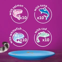 WHISKAS 1+ Fish Favourites Adult Wet Cat Food In Jelly Pouches - 40 X 85g -Cat Mania Shop WHISKAS 1 Cat Pouches Fish Selection in Jelly 40x85g vetshop 7