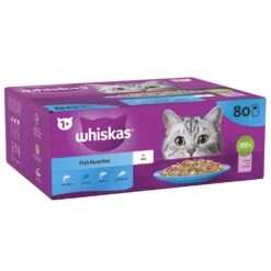WHISKAS 1+ Fish Favourites Adult Wet Cat Food In Jelly Pouches - 80 X 85g 14 WHISKAS 1+ Fish Favourites Adult Wet Cat Food In Jelly Pouches - 80 X 85g -Cat Mania Shop WHISKAS 1 Cat Pouches Fish Selection in Jelly Multi Pack 80x85g vetshop 3