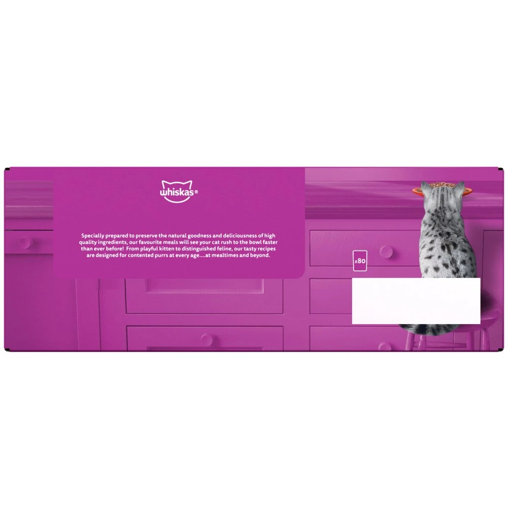 WHISKAS 1+ Meaty Meals Adult Wet Cat Food In Gravy Pouches - 80 X 85g 6 WHISKAS 1+ Meaty Meals Adult Wet Cat Food In Gravy Pouches - 80 X 85g - Image 4