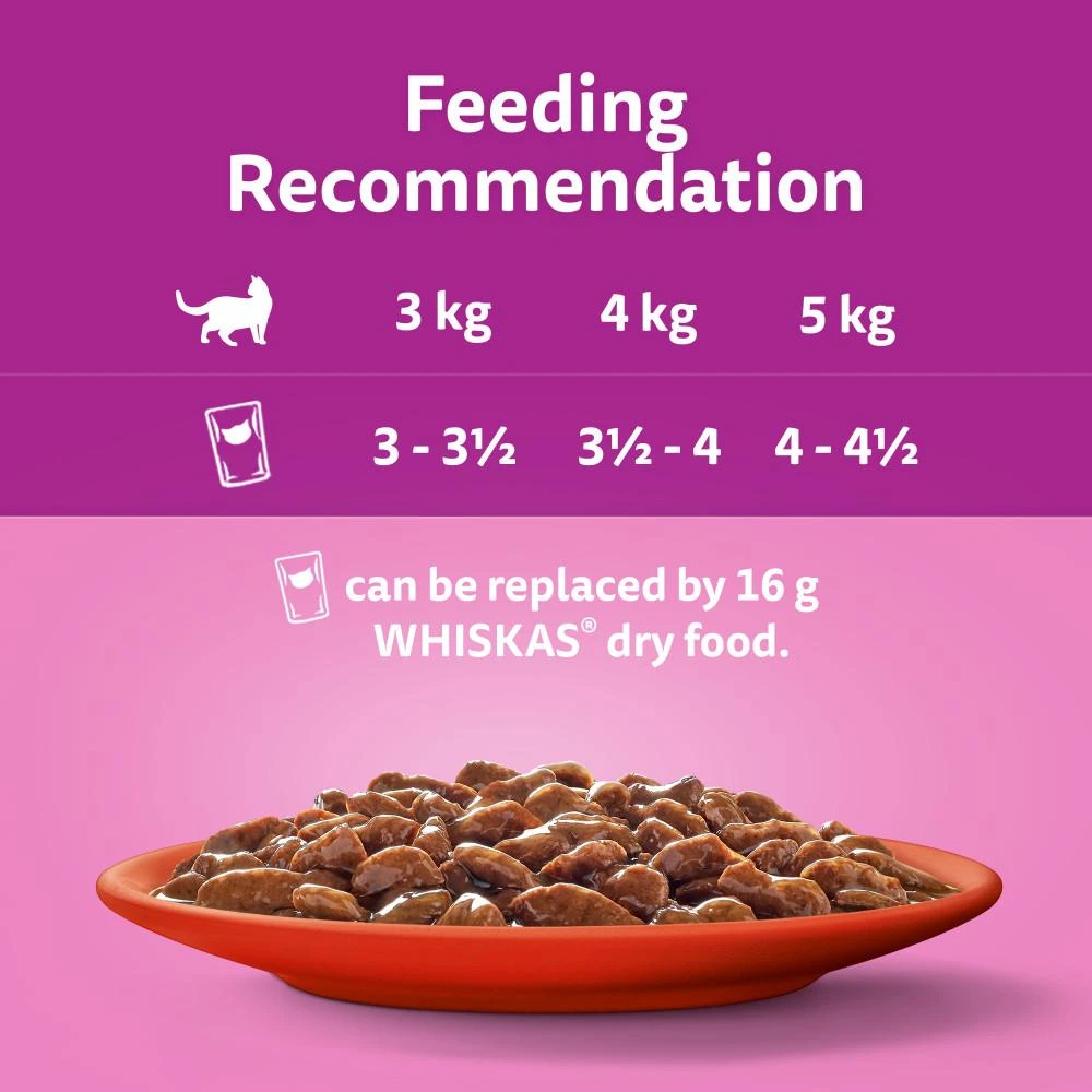 WHISKAS 1+ Meaty Meals Adult Wet Cat Food In Gravy Pouches - 80 X 85g 8 WHISKAS 1+ Meaty Meals Adult Wet Cat Food In Gravy Pouches - 80 X 85g - Image 6