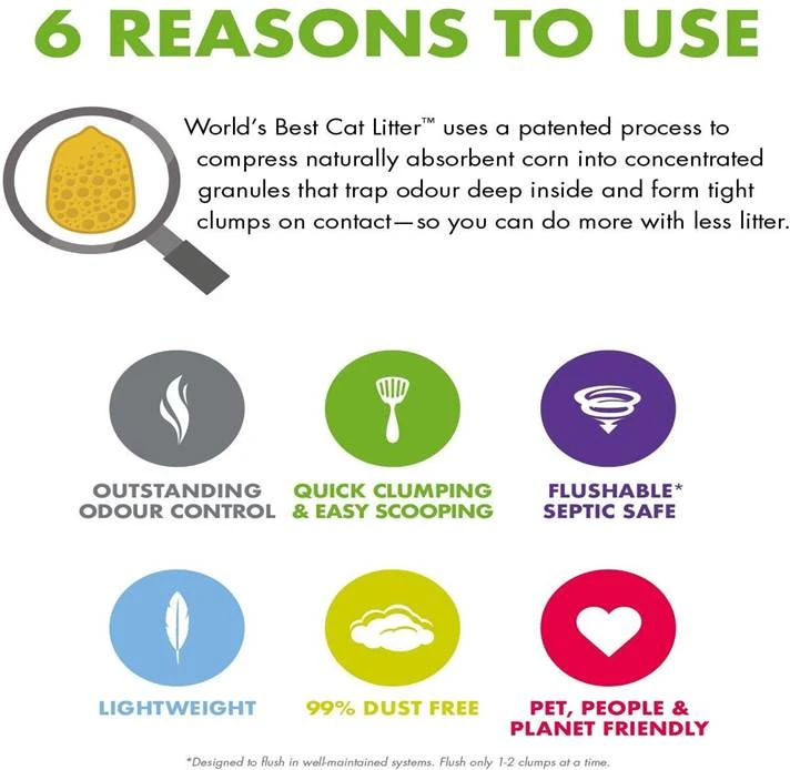World's Best Original Unscented Cat Litter - 14lb (6.35kg) 8 World's Best Original Unscented Cat Litter - 14lb (6.35kg) - Image 6